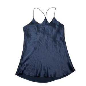 Olivia Von Halle Silk Slip Chemise Nightgown Navy Blue Size‎ 1